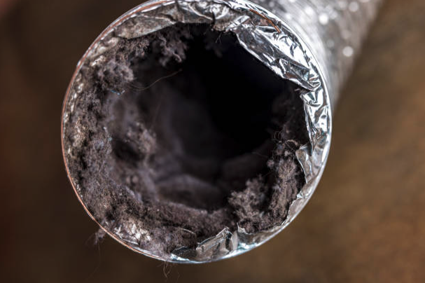 Dusty dryer vent tube